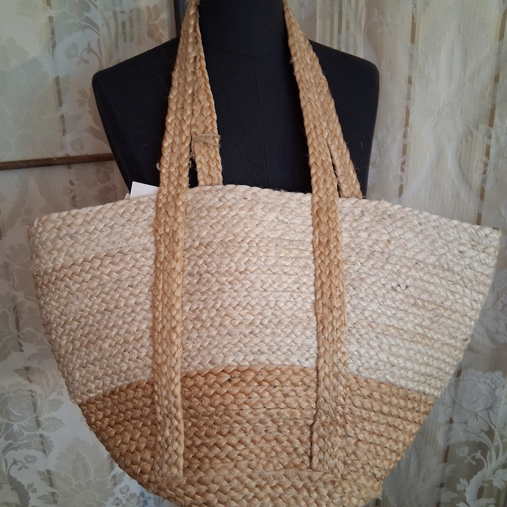 Antik Kraft   Tan and Green Tote Bag with Sturdy Design. NWT - Picture 3 of 6